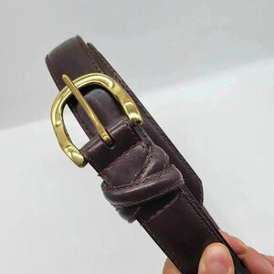 Beautiful! Kenneth Cole New York Lether Lined 40 Brown Solid Brass Buckle Belt